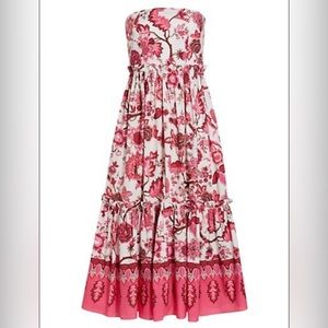 Cara Cara Torres Strapless Dress in Jacobean Rouge